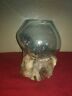 0079262100346 Beta Bowl Blown Glass On Wood Base