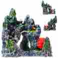6.5x4.7x6.5 4719857441442 Ys350 Upaqua Mountain View Cave Aquarium Ornament Decor Fish Tank Tree Bridge
