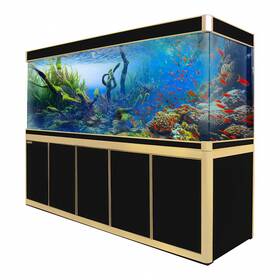 Ad 810082360721 400 Gallon Tempered Glass Aquarium Black And Gold