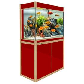 Ad-1060-rd Ad Tempered Glass 110 Gallon Aquarium In Red