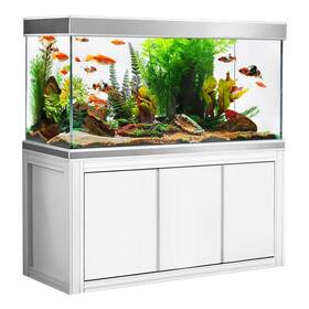 Ad Ad-1260-ws 145 Gallon Tempered Glass Aquarium White And Silver