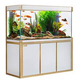 Ad Ad-1260-wt 135 Gallon Tempered Glass Aquarium White And Gold