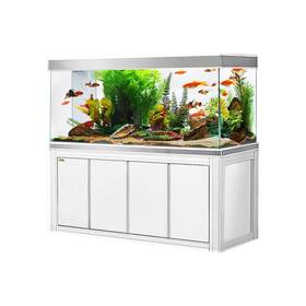 Ad-1760-ws Ad Tempered Glass 230 Gallon Aquarium White And Silver