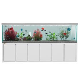 Ad Ad-3000-ws 500 Gallon Tempered Glass Aquarium Complete Set Up White Silver