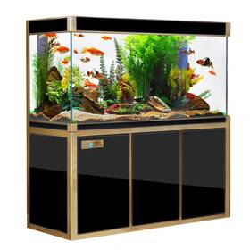 Adream Ad-1260-bk 145 Gallon Tempered Glass Aquarium Darkwood