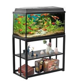 Akenow 739804063330 Fish Tank Stand 40 Gallon Turtle Double Layer Metal Aquarium With