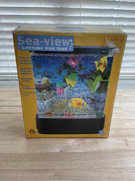 Alco 048676032413 Vtg Sea-view Litetyme Animated Fish Tank Bubbling Action Faux Display