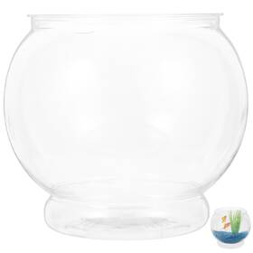 P7011da4 Alipis 1 Gallon Plastic Fish Bowl Clear Round Tank Desktop Aquarium Unbreakable