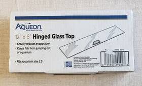 All Glass Aquarium 100129202 Aqueon 12 Inch X 6 Hinged Top Fits Size 2.5 Gallon No Hinge