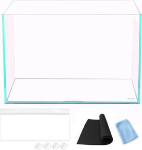Allcolor 726084902282 Ultra Clear Rimless Aquarium Tank 2-22 Gallons Low Iron Glass 21gal - Top