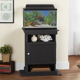 Ameriwood 029986569530 Altra Furniture Storage Concealed Cabinet Open Cubbies Rectangle Flipper Black