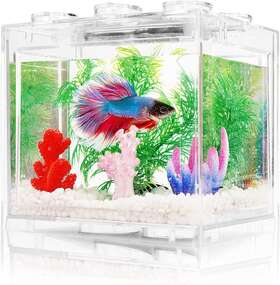 Anf Prime 705353431326 Small Betta Fish Tank Aquarium Kit With Led Lighting Bowl Accessories