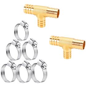 Aopanda A900730 Brass Barb Tee Fittings 3/4 Inch T-shaped 3 Ways Union Id Hose Pipe