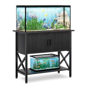 Appolyn D54us01102 40-50 Gallon Aquarium Stand Fish Tank With Cabinet Storage For Terrari