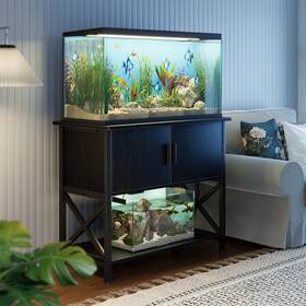 Appolyn E87us01t02 40-50 Gallon Aquarium Stand Fish Tank With Cabinet Storage