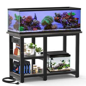 Aqqa Aq121 40-50 Gallon Fish Tank Stand With 5 In 1 Power Outlets 36x18 Inch Heavy Duty