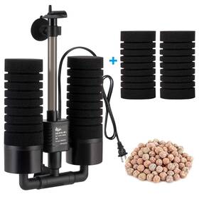 Aqqa B08ky5tfkj Power Driven Double Biochemical Sponge Filter - Quiet Multi-function