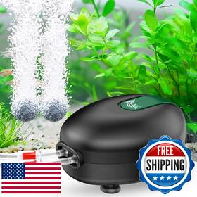 Aqqa B0cz97488y Air Pump For Aquarium Aerator 2 Outlets Fish Tank Ultra-quiet Adju
