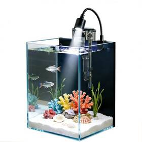 Aqua Daren Om-bsft-a001 Betta Fish Tank Kit Small Nano Glass Start With Filter Led Light