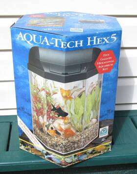 Aqua-tech 10220 Missing Filter Assembly Motor Aqua-tech Hex 5 Five Gal. Hexagonal Aquarium Rare