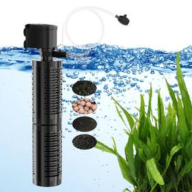 Aquamiracle B0cw2zpwlf True 4-stage Submersible In-tank Aquarium Filter 225gph 40-70 Gal