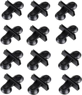 Aquaneat 744110734256 12 Pack Aquarium Divider Suction Cup Black Plastic Sheet Isol
