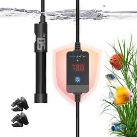Aquasmith B0dcbckwbr Aquarium Heater 50-500w Submersible Fish Tank With External Led Controlle