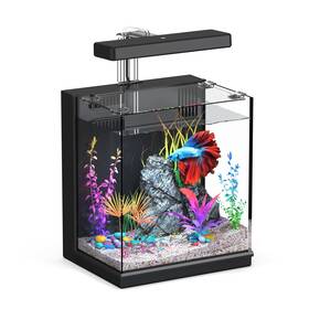 Aquasmith B0fk1mc9r5 Betta Fish Tank 2-gallon All-in-one Aquarium Kit With Filtration And Led Light