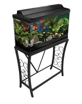 Aquatic Fundamentals 664255003553 29 Gallon Metal Aquarium Stand 30.3 Inch L X 12.5 W Black
