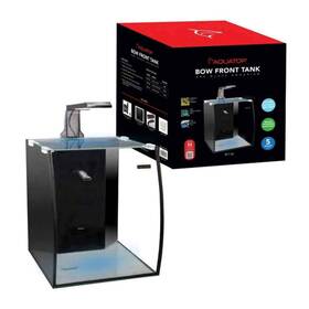 Aquatop At01179 5 Gallon Vertical Bowfront Glass Aquarium - All-in-one Tank With Filter