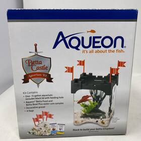 Aqueon 015905012232 Betta Castle Aquarium Kit 1/2 Gallon- Black