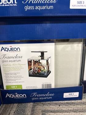 Aqueon 1005311008 Frameless Glass Aquarium Size 3 Cube 9.25 In Tank Only