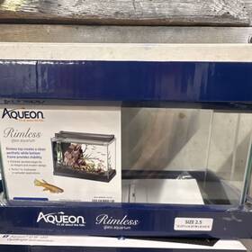 Aqueon 100541423 Rimless Glass Rectangle Aquarium Tank Only 2.5 Gallon