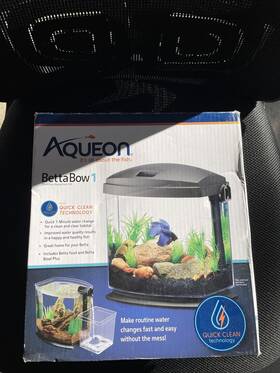Aqueon 100542857 Bettabow 1 With Quick Clean Technology Aquarium Kit Black