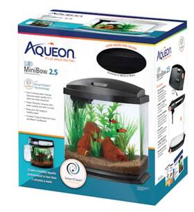 100543585 Aqueon Led 2.5 Gallon Minibow Smartclean Fish Aquarium Kit With Nano Power Filter