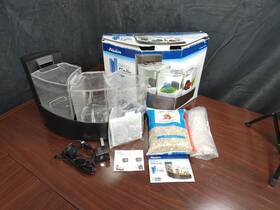 Aqueon 445043279274 Betta Falls 3 Section Aquarium Fish Tank With Quietflow Power Filtration Black