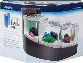 Aqueon 696233248281 Betta Falls 3 Section Aquarium Fish Tank With Quietflow Power Filtration