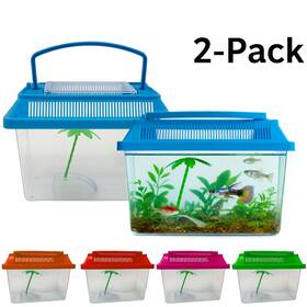 Atb 795735355367 2 Small Aquarium Portable Fish Tank 0.3 Gal Container Plastic Bowl Critter Beach