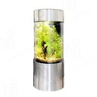 Atc2600b-2 Vepotek Full Acrylic Cylinder Aquarium Tank Stainless Steel 687077079704