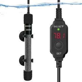 Auomii B0bq6v2qrr 200w Mini Submersible Aquarium Heater Adjustable Fish Tank 20-40 Gal