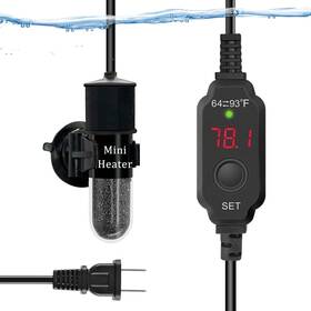 Auomii B0bq9qzdns Mini Submersible Aquarium Heater With Thermometer And External Controller