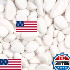 Ausluru B09myctqcn 11lbs White Polished River Rocks For Plants And Garden 1-2 Inch