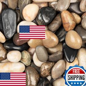 Ausluru B09myfsnk3 11lbs Mixed Polished Natural River Rocks Pebbles For Garden Plants