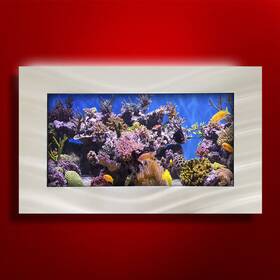 Aussie Aquariums 643950473939 New Original Aquarium - Seascape Brushed Aluminum Wall Mounted Fish Tank