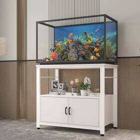 Avolander 759357274588 Fish Tank Stand Metal Aquarium With Cabinet Accessories Storage 40-50 G