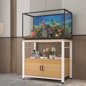 Avolander 759357274601 Fish Tank Stand Metal Aquarium With Cabinet Accessories Storage 40-50 G
