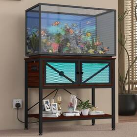 Avolander 759357274663 40-50 Gallon Fish Tank Stand Aquarium With Power Outlets And Led Light