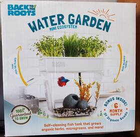 Back To The Roots 3543543 Water Garden Duo Mini Aquaponic Hydroponic Ecosystem Fish Tank