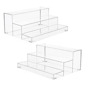 Barsics Rak-p02tp2 3-tiers Assembled Back Bar Bottle Rack Display Clear Acrylic Stand Riser 15x