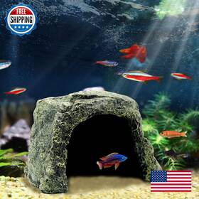 Besimple B0bg41jw84 Aquarium Fish Hide Cave Decoration Reptile Rock Hideouts Stone
